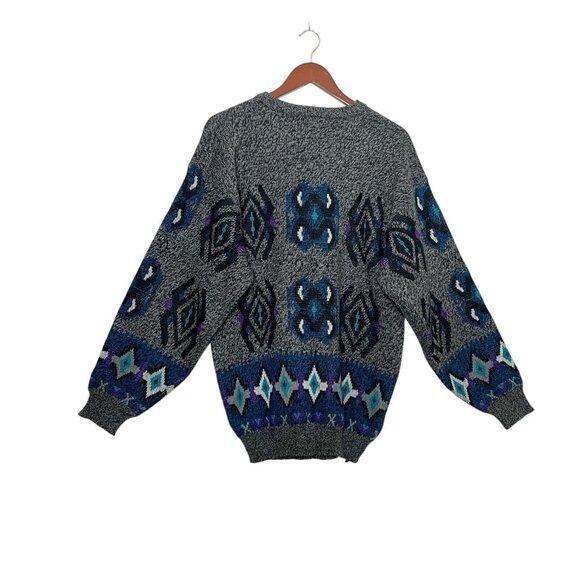 Vintage Nuovo New Forces Sweater Knit Geometric 90’s Grandpa- Men’s Size XL - Picture 4 of 7